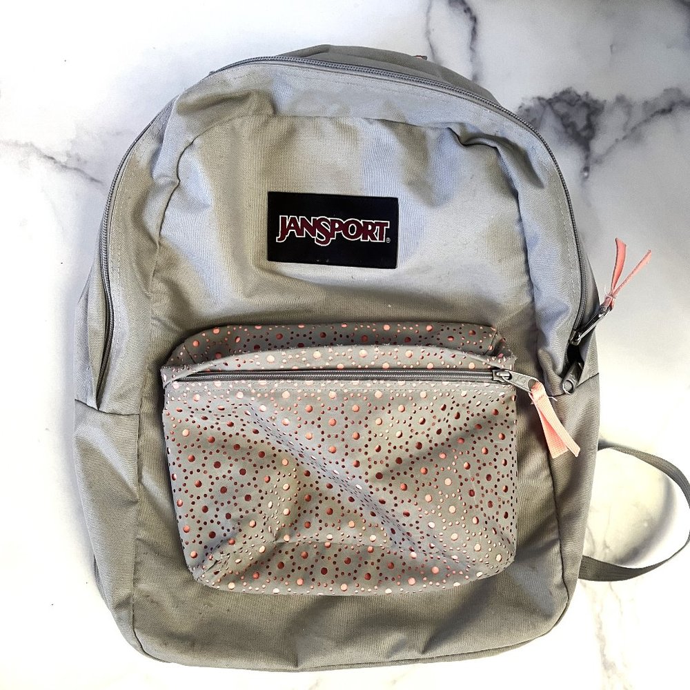 Jansport High Stakes Laser Lace Backpack, Gray/Coral Mist